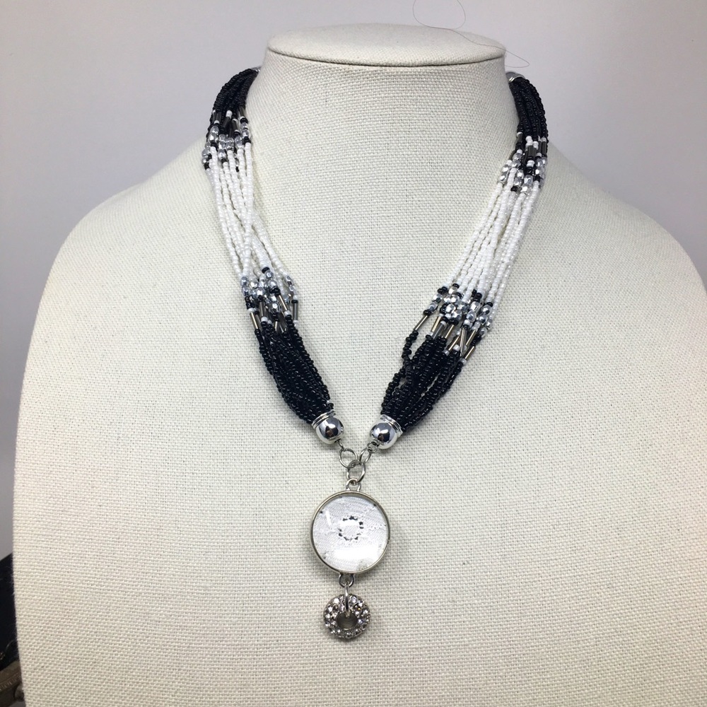 Black and White beads necklace
